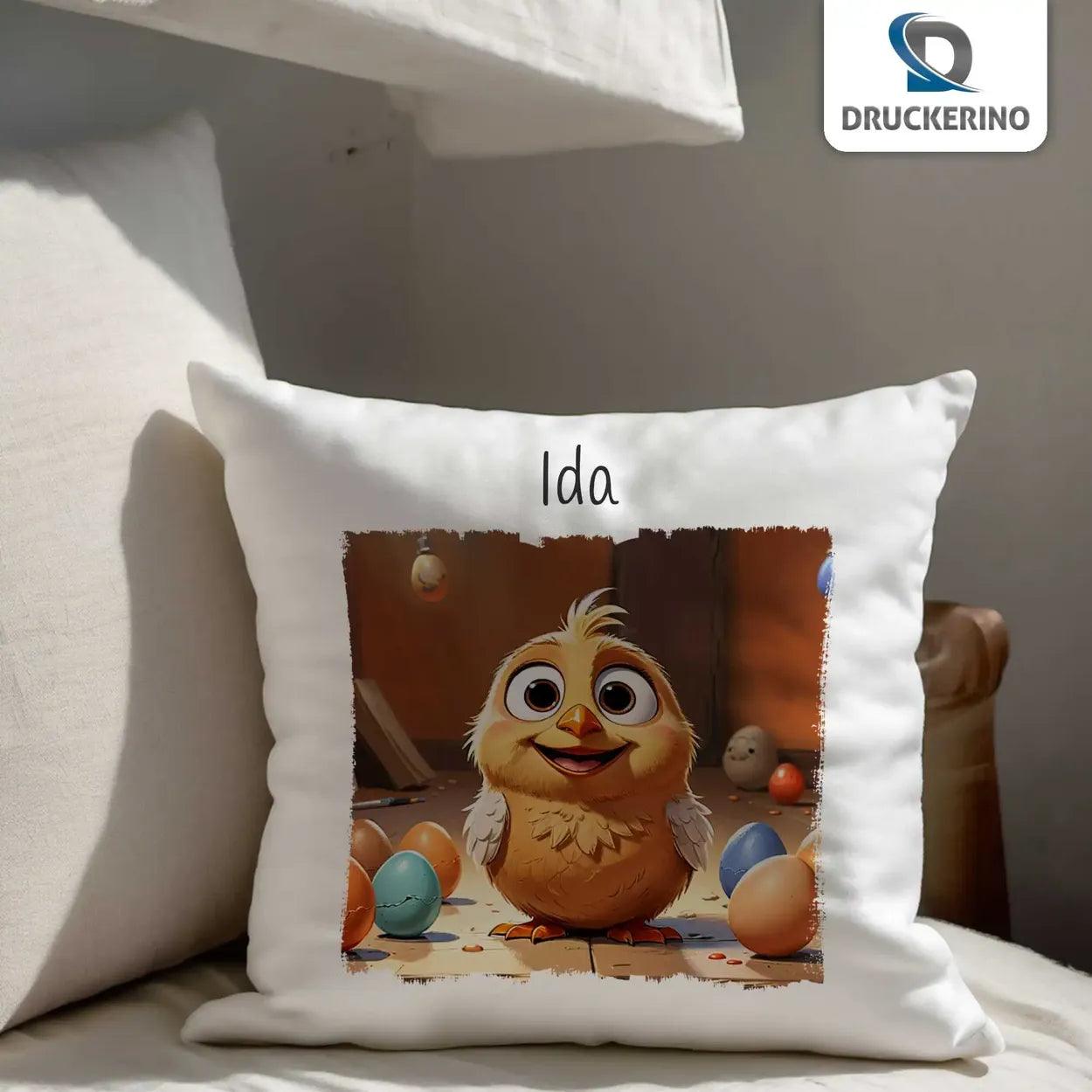 Kuschelkissen Kinder | Abenteuervogel 40x40 cm - Druckerino