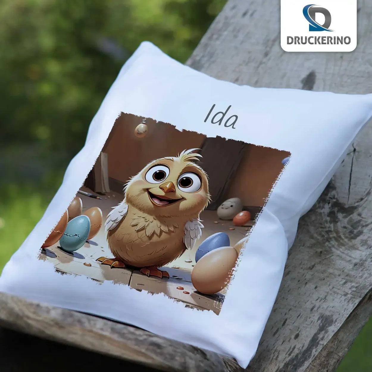 Kuschelkissen Kinder | Abenteuervogel 40x40 cm - Druckerino