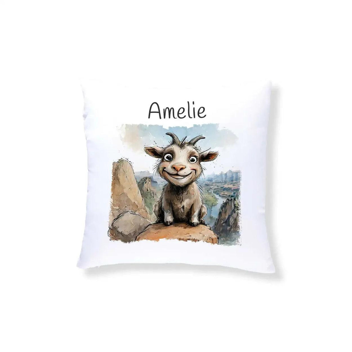 Kuschelkissen Kinder | Bergziegen Abenteuer 40x40 cm - Druckerino