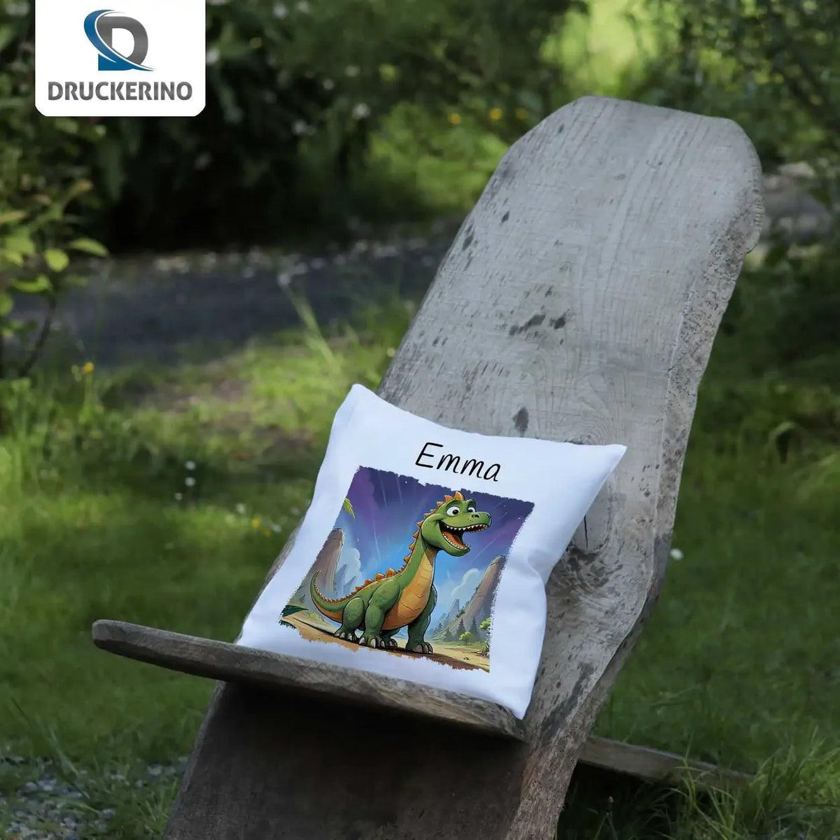 Kuschelkissen Kinder | Dino-Abenteuer 40x40 cm - Druckerino