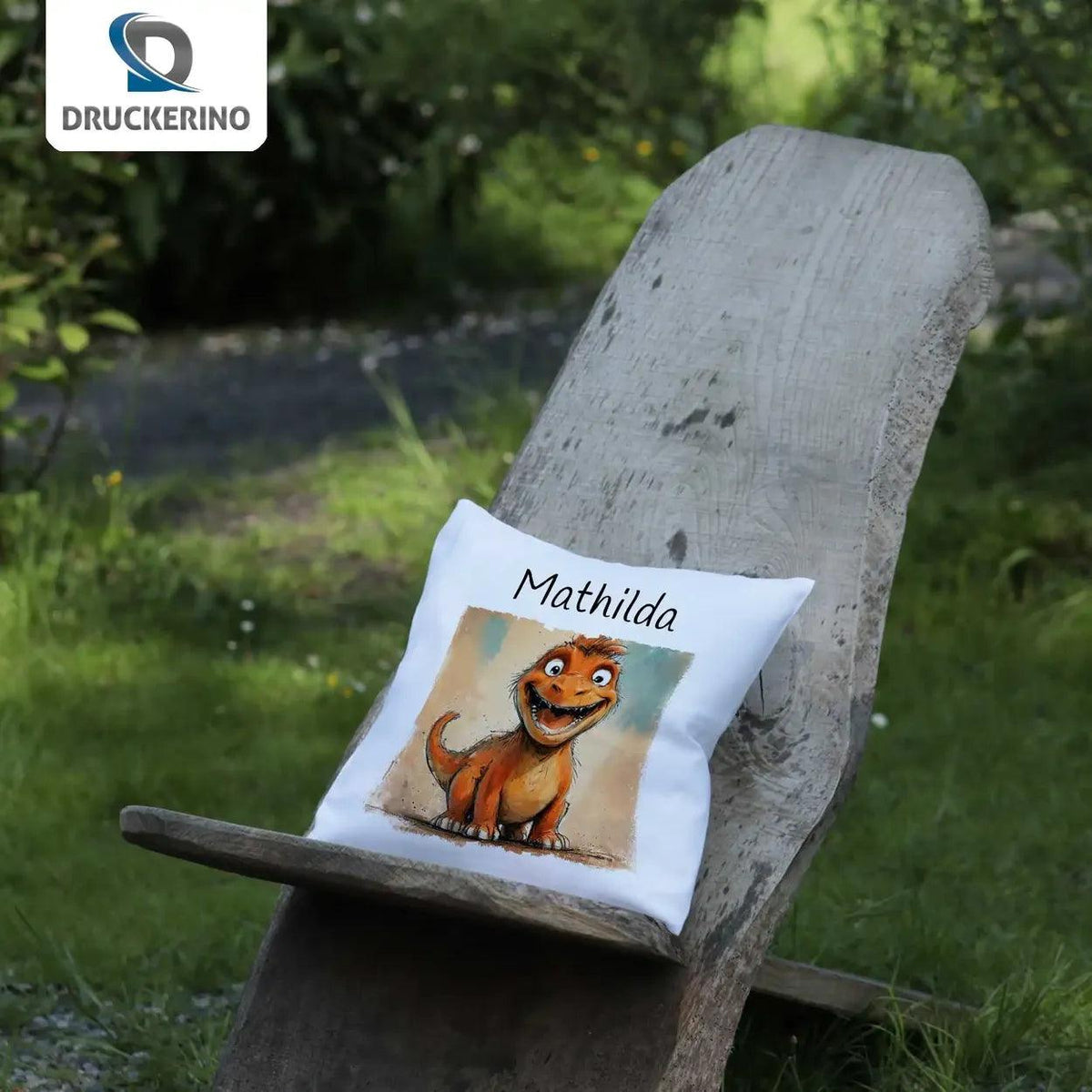 Kuschelkissen Kinder | Dinozauber 40x40 cm - Druckerino