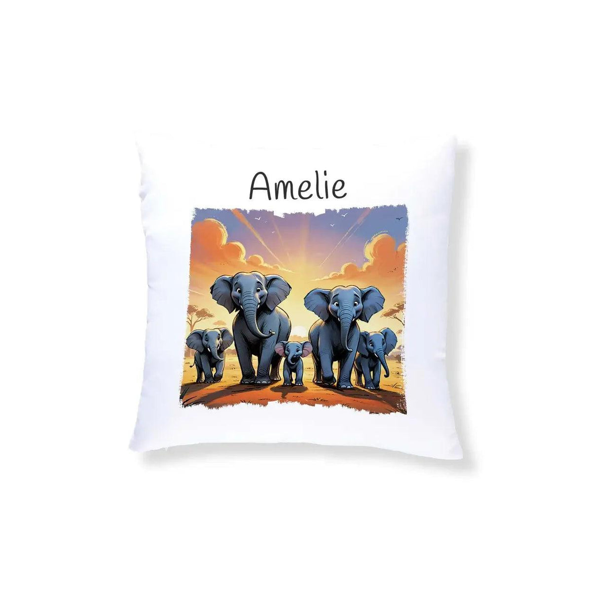 Kuschelkissen Kinder | Elefantenfreunde 40x40 cm - Druckerino