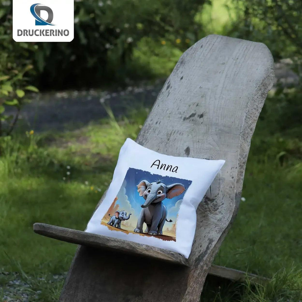 Kuschelkissen Kinder | Elefantenfreunde 40x40 cm - Druckerino