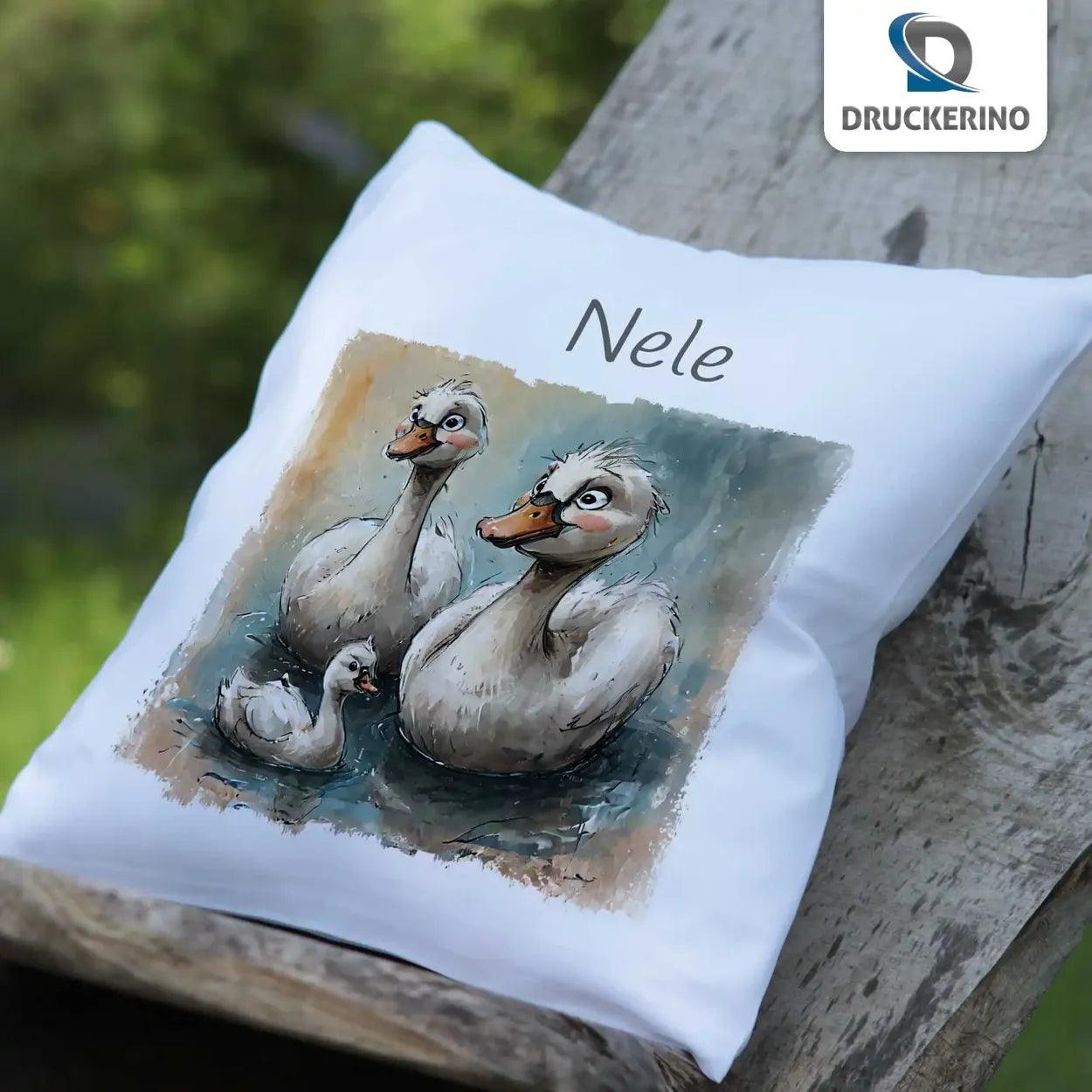 Kuschelkissen Kinder | Entenschnatterfreunde 40x40 cm - Druckerino