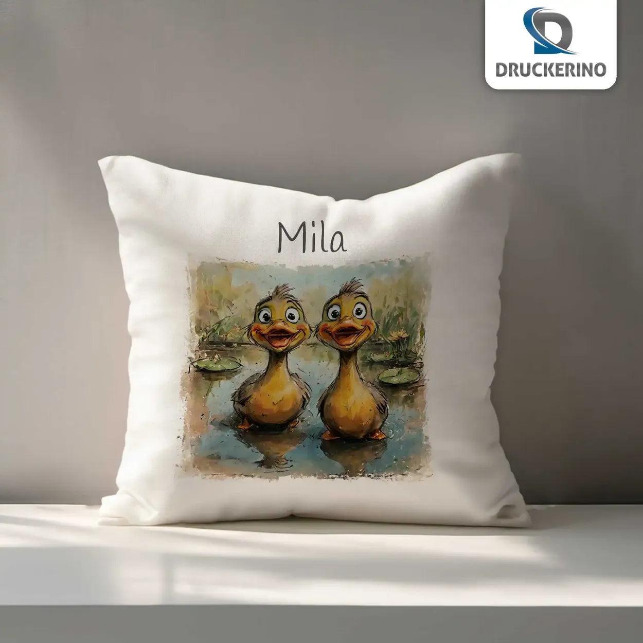 Kuschelkissen Kinder | Entenspaß 40x40 cm - Druckerino