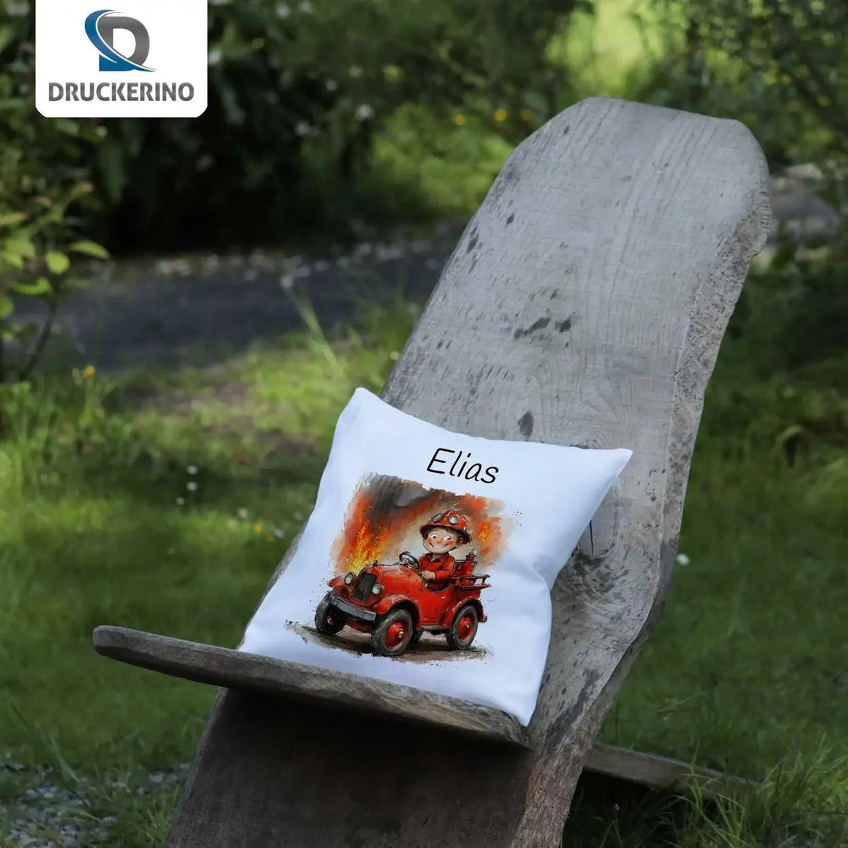 Kuschelkissen Kinder | Feuerwehrheld 40x40 cm - Druckerino