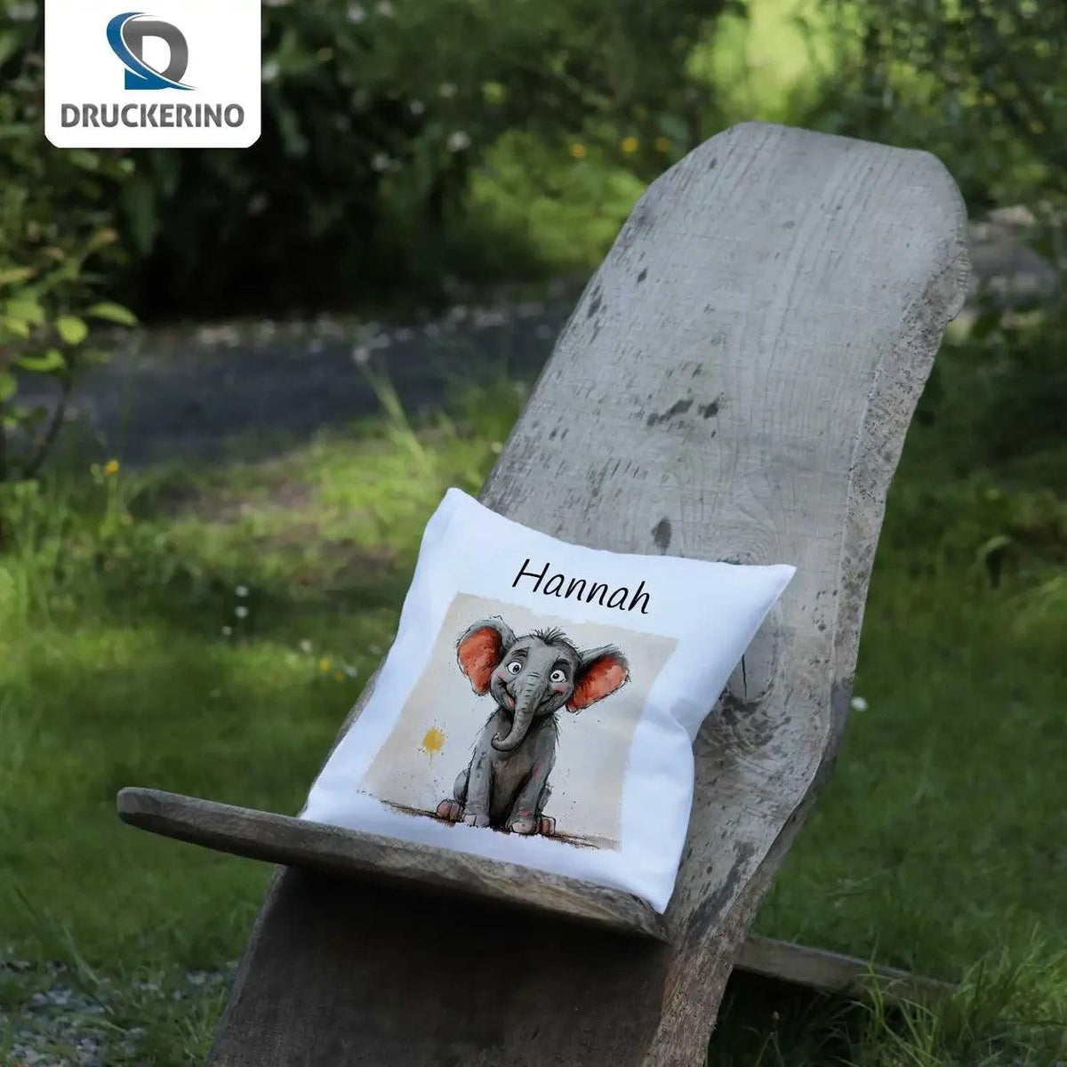 Kuschelkissen Kinder | Kleiner Elefant 40x40 cm - Druckerino