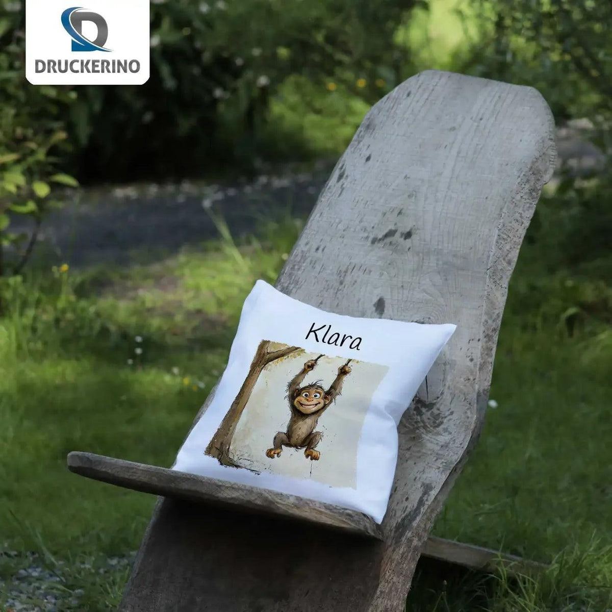 Kuschelkissen Kinder | Kuschelfreund Affenstark 40x40 cm - Druckerino