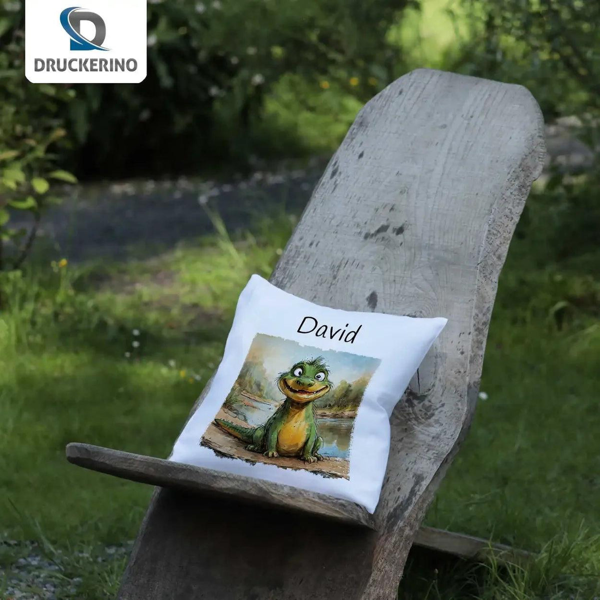 Kuschelkissen Kinder | Kuschelfreund Dino 40x40 cm - Druckerino