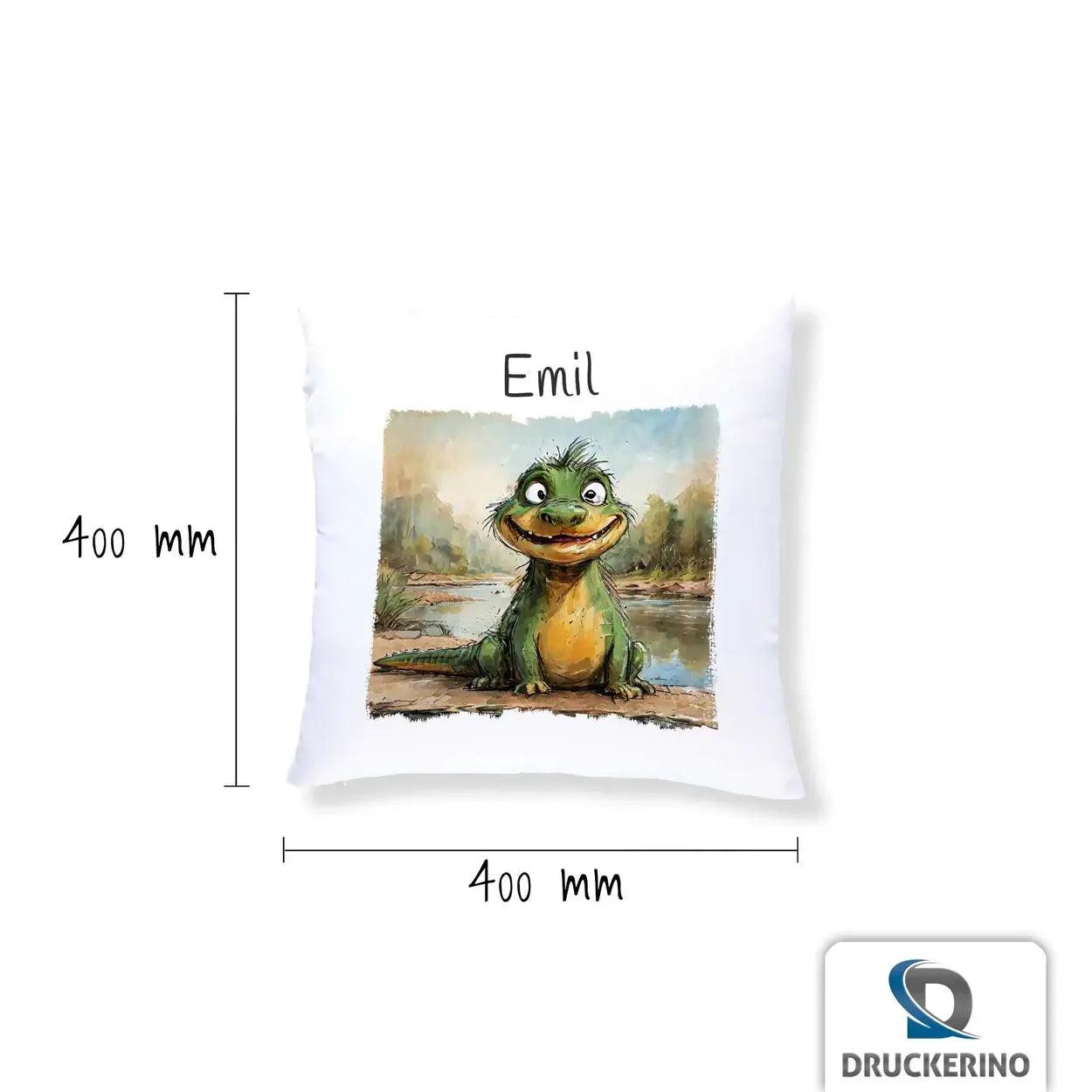 Kuschelkissen Kinder | Kuschelfreund Dino 40x40 cm - Druckerino