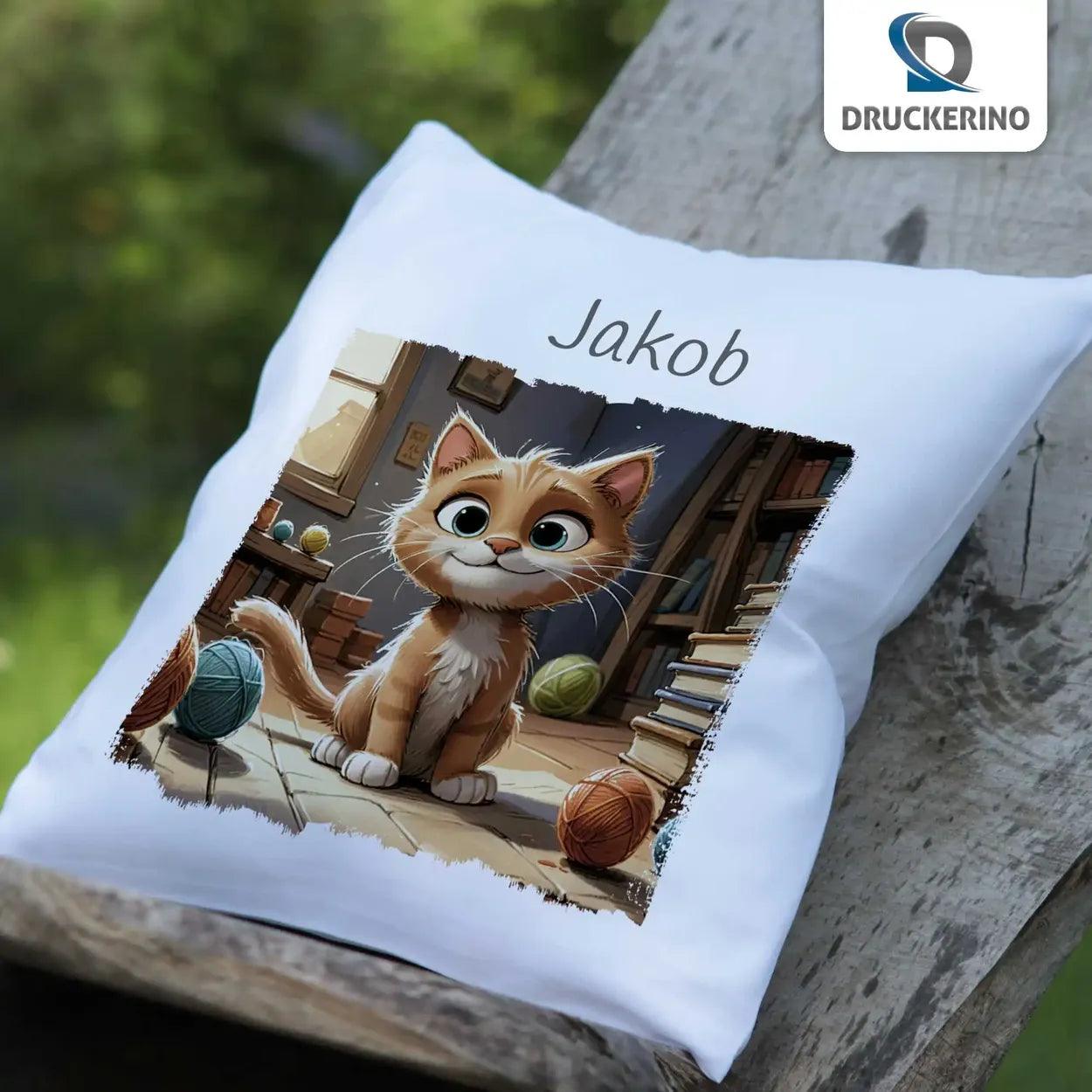 Kuschelkissen Kinder | Kuschelfreund Katze 40x40 cm - Druckerino