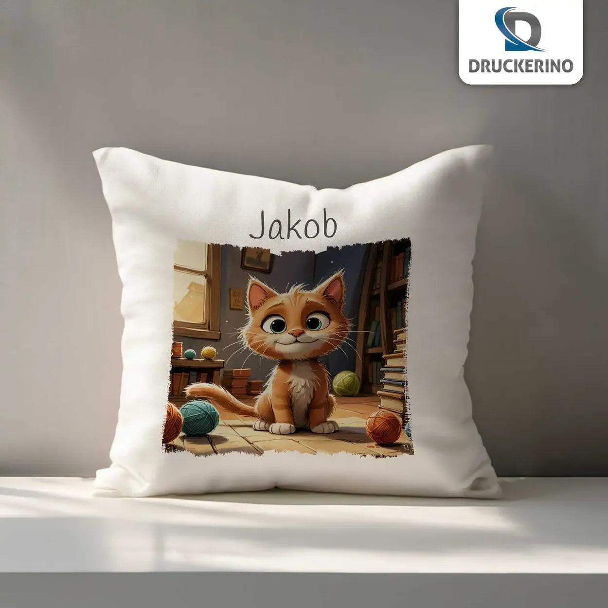 Kuschelkissen Kinder | Kuschelfreund Katze 40x40 cm - Druckerino