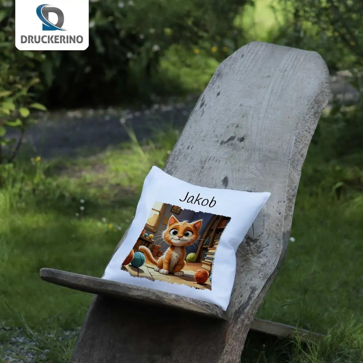 Kuschelkissen Kinder | Kuschelfreund Katze 40x40 cm - Druckerino