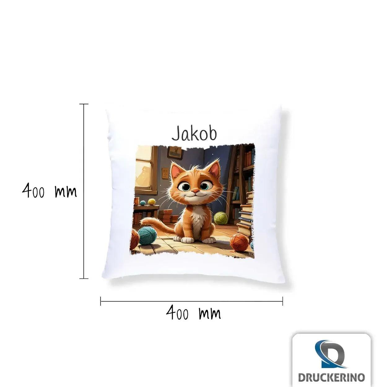 Kuschelkissen Kinder | Kuschelfreund Katze 40x40 cm - Druckerino