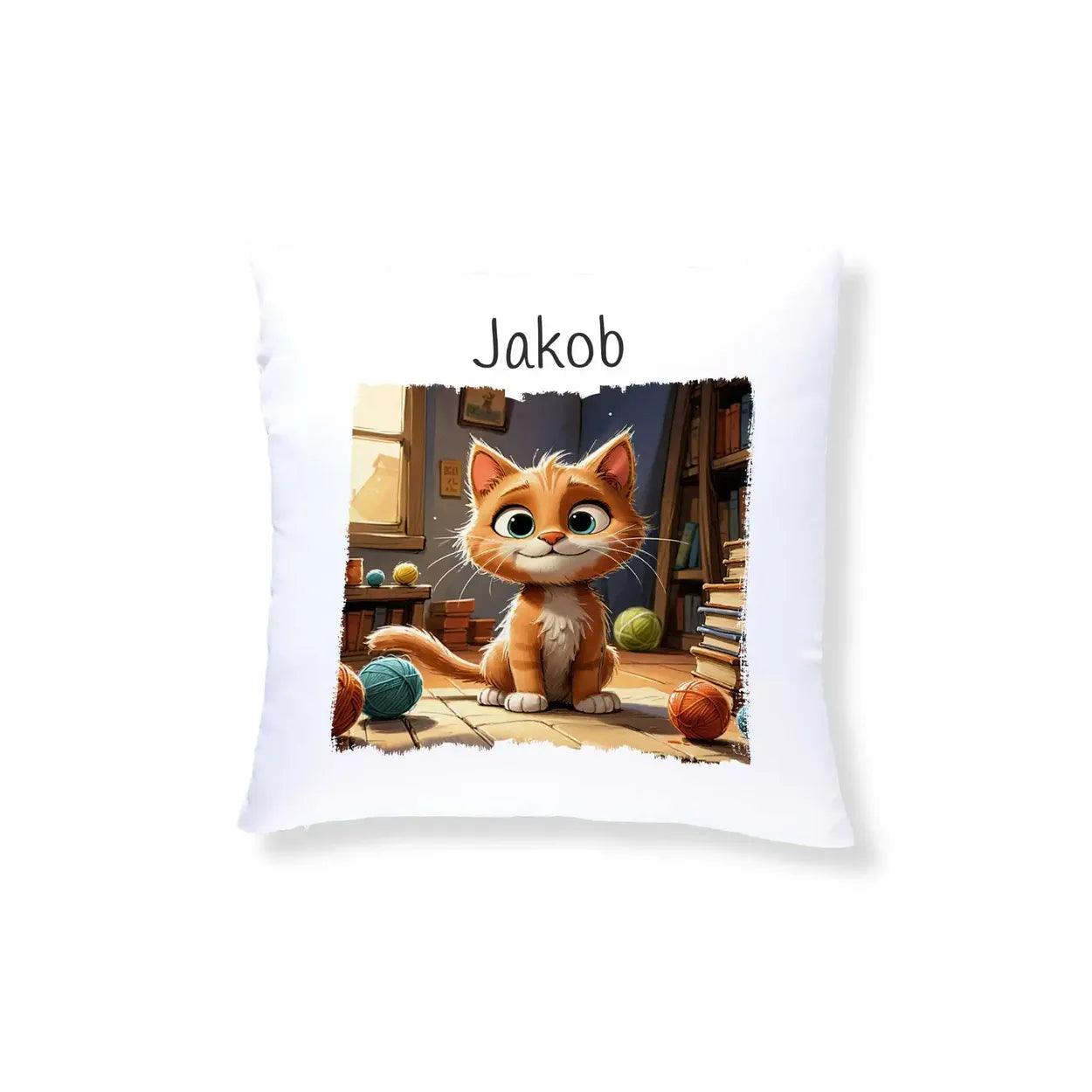 Kuschelkissen Kinder | Kuschelfreund Katze 40x40 cm - Druckerino