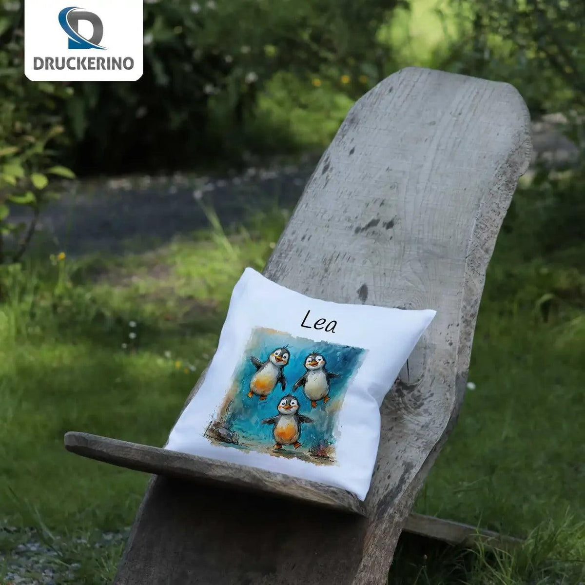 Kuschelkissen Kinder | Pinguin-Freunde 40x40 cm - Druckerino