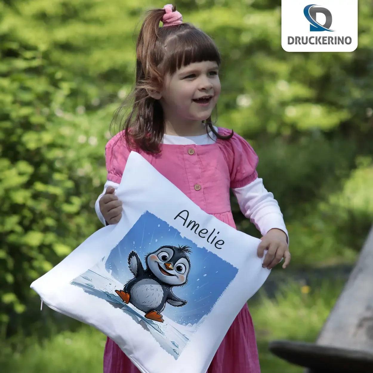 Kuschelkissen Kinder | Pinguintraum 40x40 cm - Druckerino