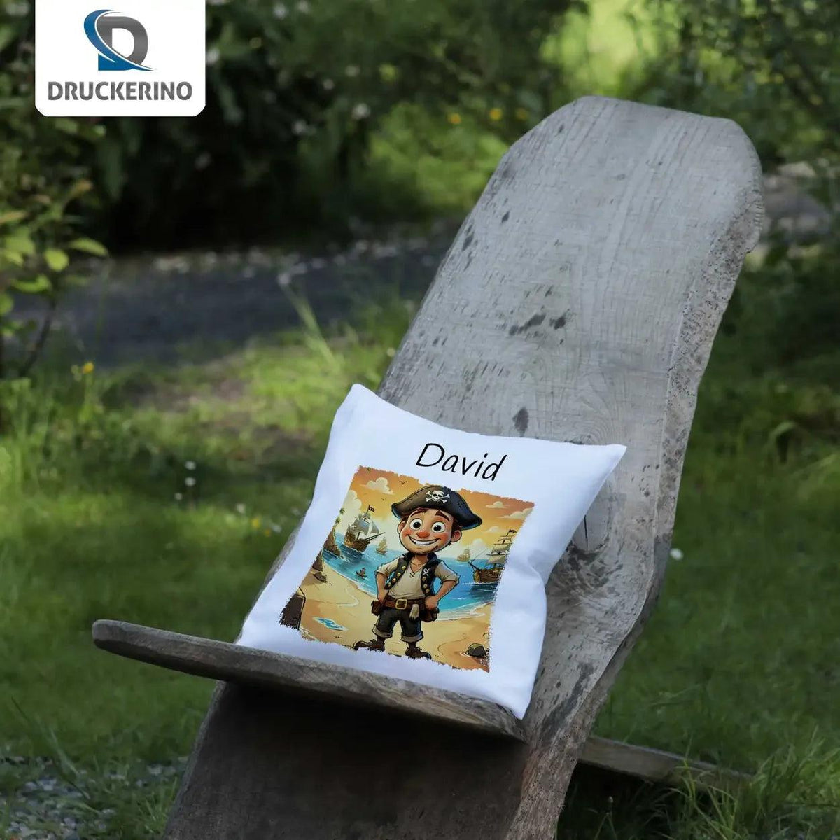 Kuschelkissen Kinder | Piratenabenteuer 40x40 cm - Druckerino