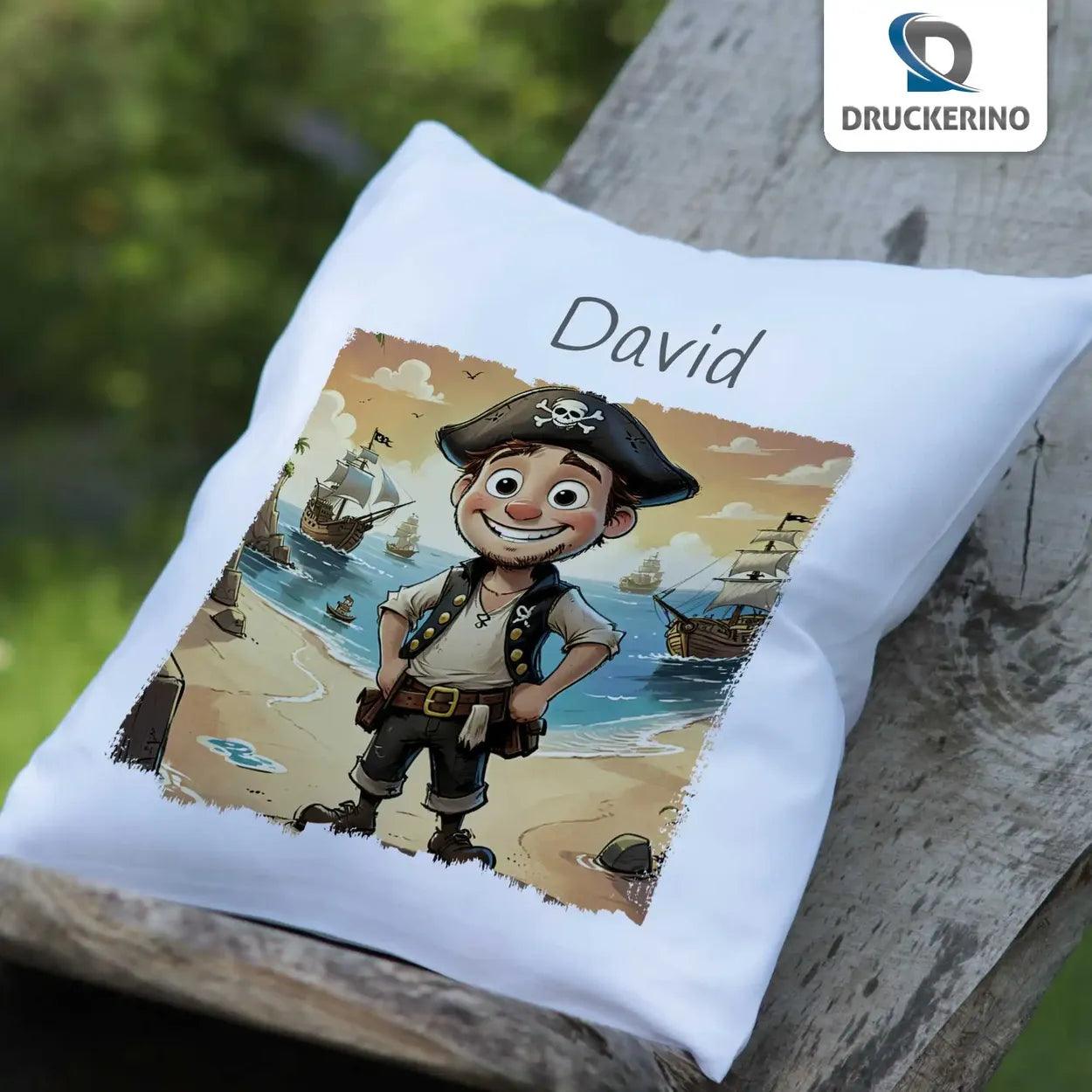 Kuschelkissen Kinder | Piratenabenteuer 40x40 cm - Druckerino