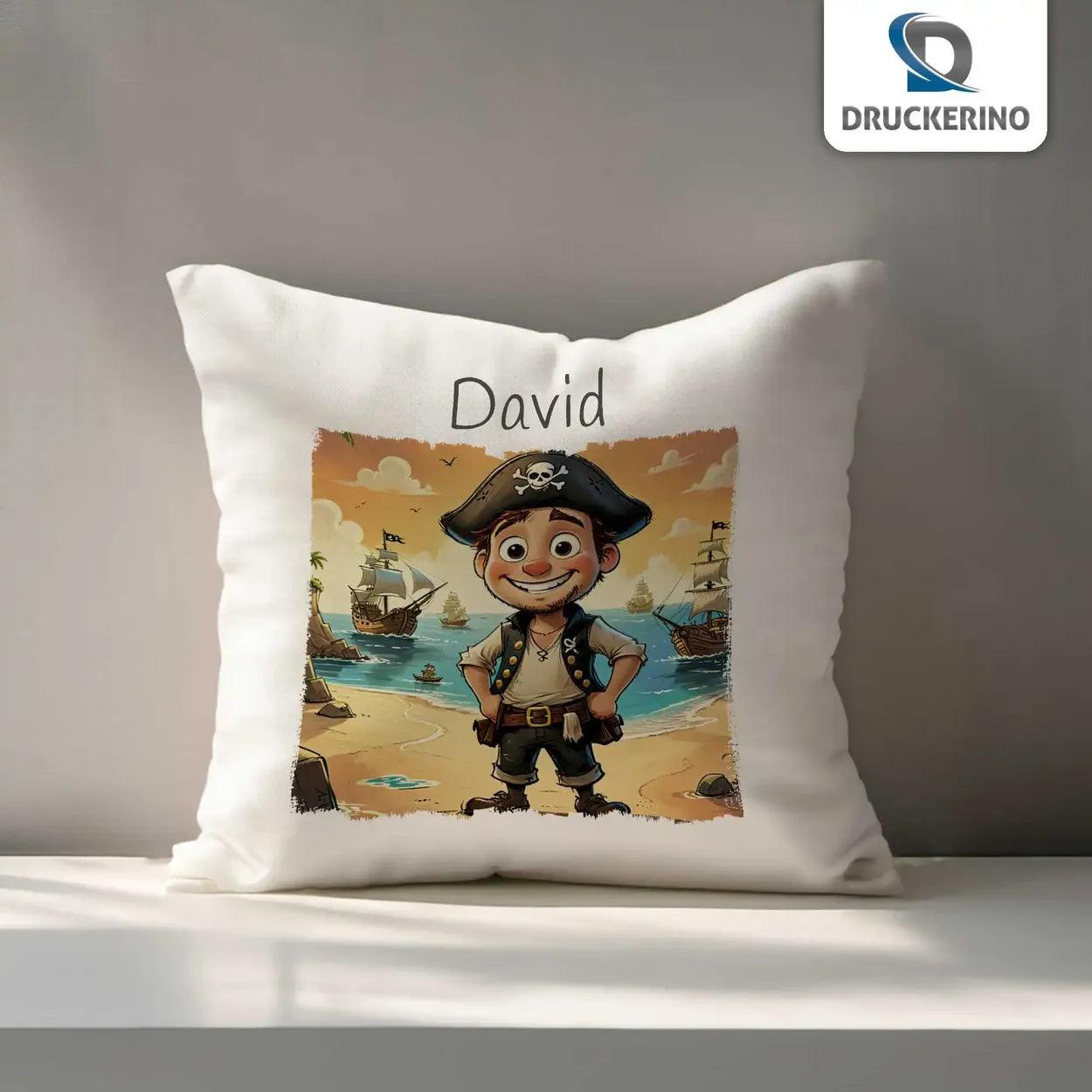 Kuschelkissen Kinder | Piratenabenteuer 40x40 cm - Druckerino