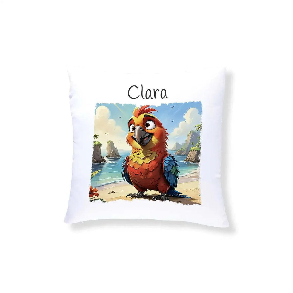 Kuschelkissen Kinder | Piratenpapagei Abenteuer 40x40 cm - Druckerino