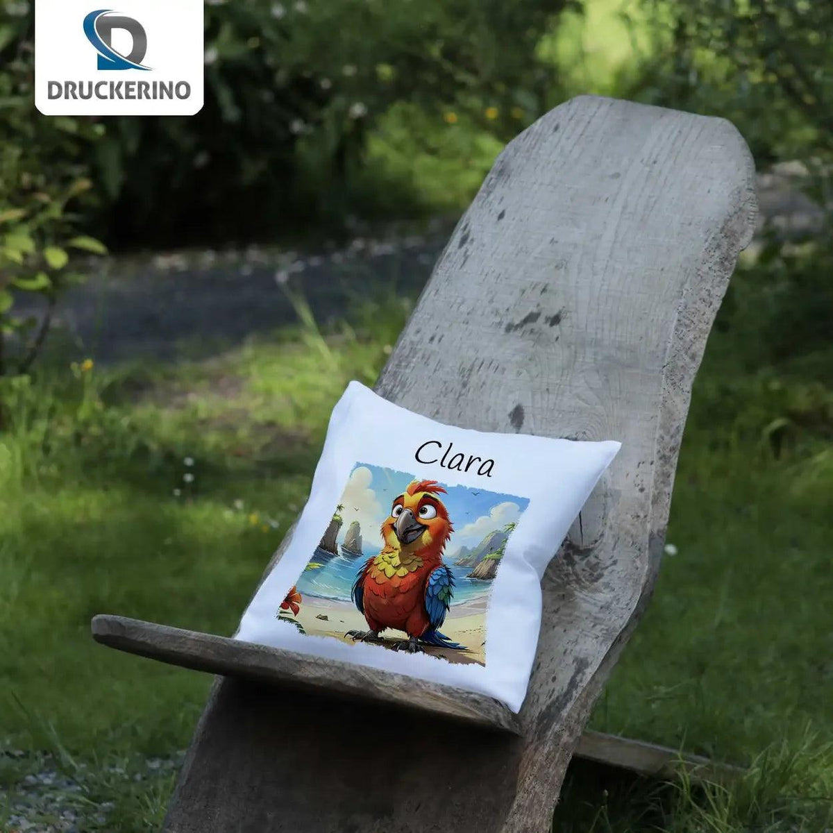 Kuschelkissen Kinder | Piratenpapagei Abenteuer 40x40 cm - Druckerino