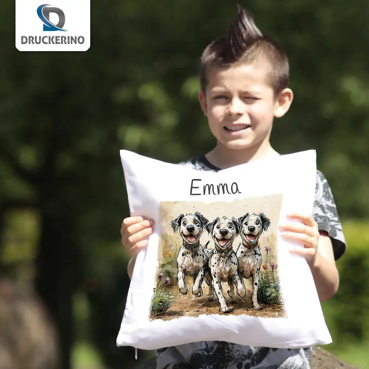 Kuschelkissen Kinder | Tapsige Hundewelpen 40x40 cm - Druckerino