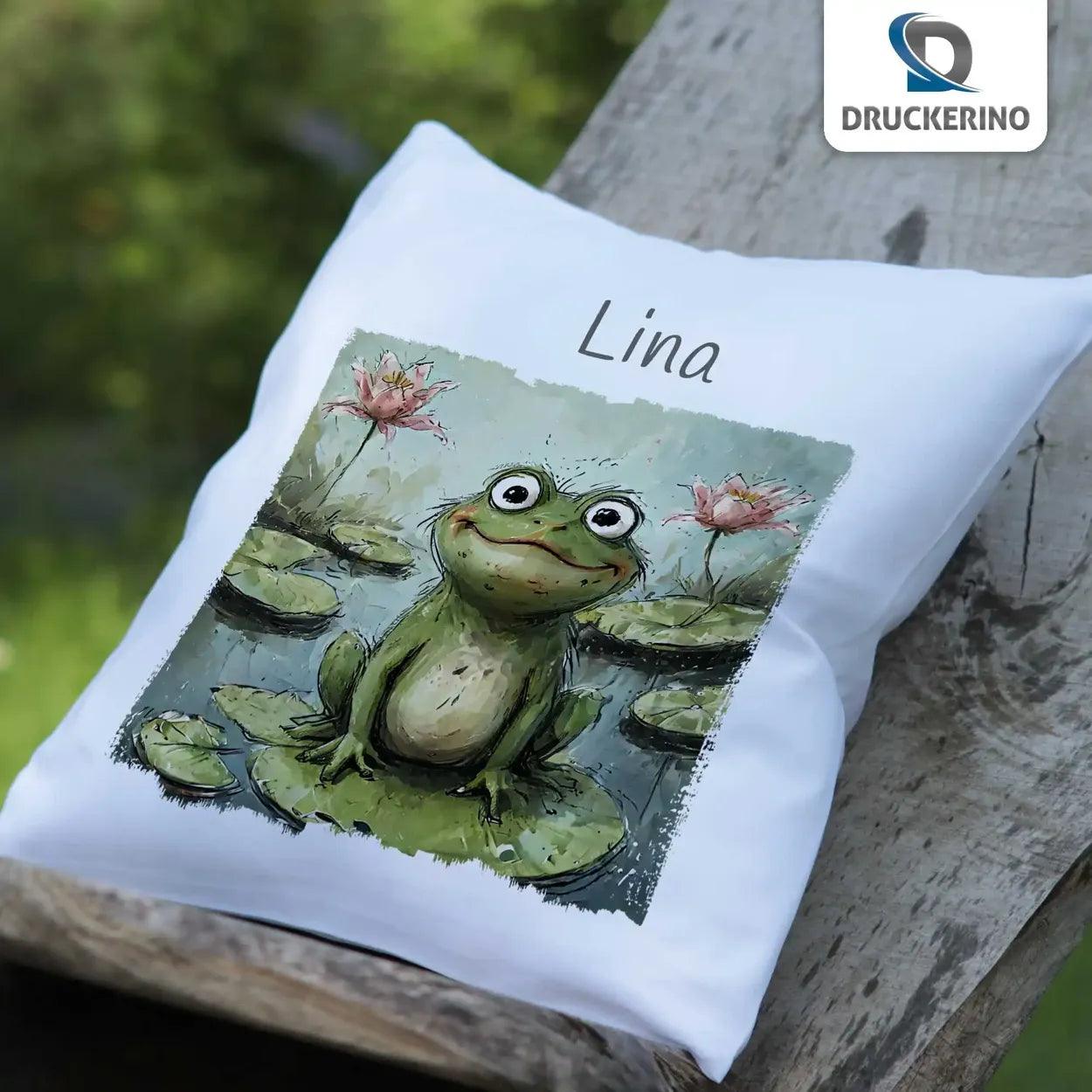 Kuschelkissen Kinder | Traumfrosch 40x40 cm - Druckerino