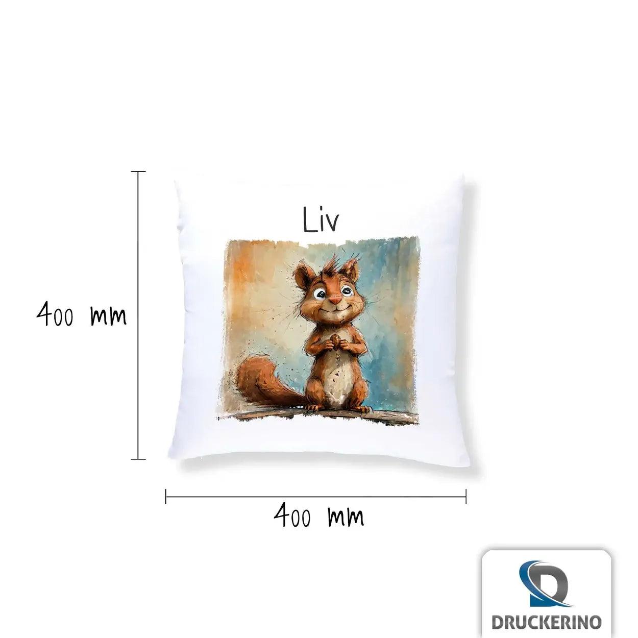Kuschelkissen Kinder | Traumgefährte Eichhörnchen 40x40 cm - Druckerino