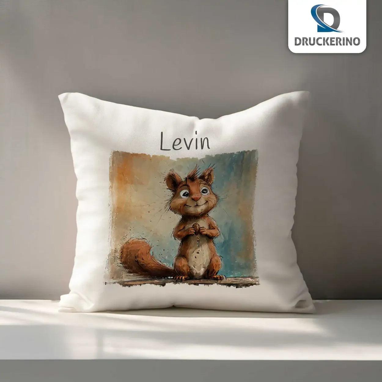 Kuschelkissen Kinder | Traumgefährte Eichhörnchen 40x40 cm - Druckerino