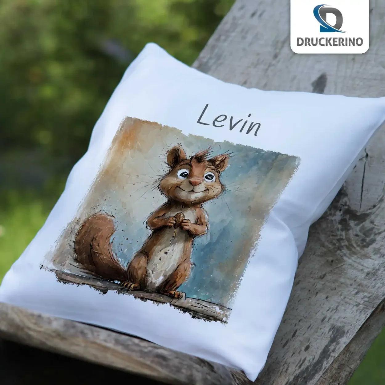Kuschelkissen Kinder | Traumgefährte Eichhörnchen 40x40 cm - Druckerino