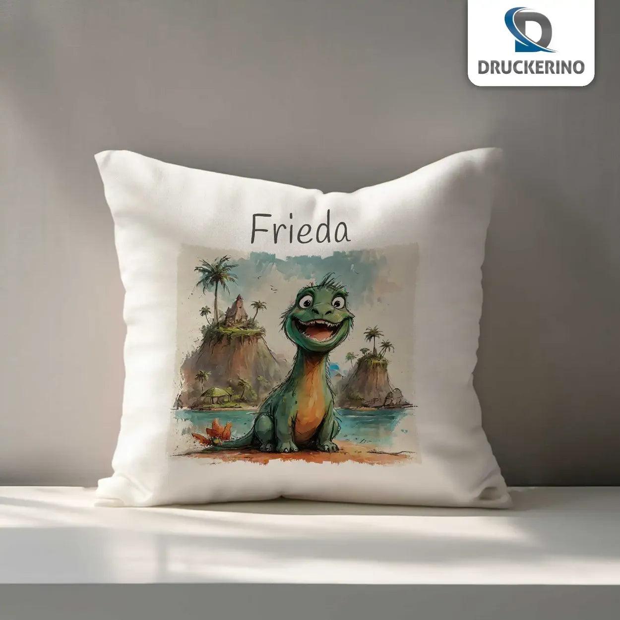 Kuschelkissen Kinder | Trauminsel Dino 40x40 cm - Druckerino