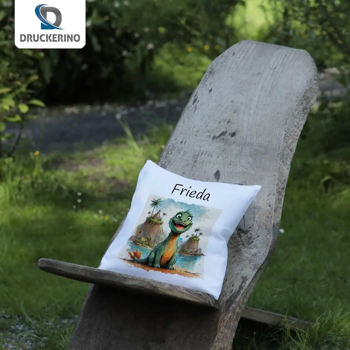 Kuschelkissen Kinder | Trauminsel Dino 40x40 cm - Druckerino