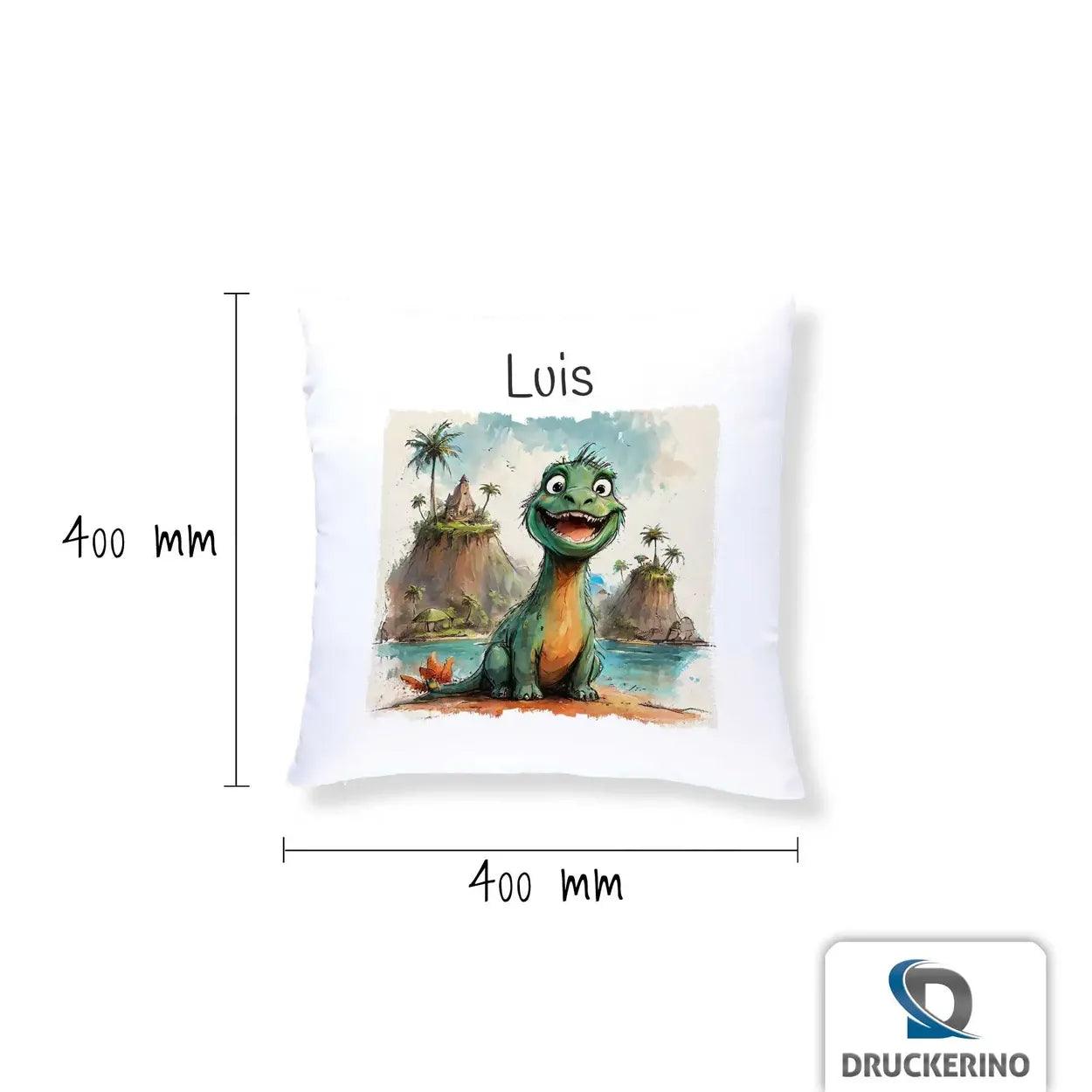 Kuschelkissen Kinder | Trauminsel Dino 40x40 cm - Druckerino