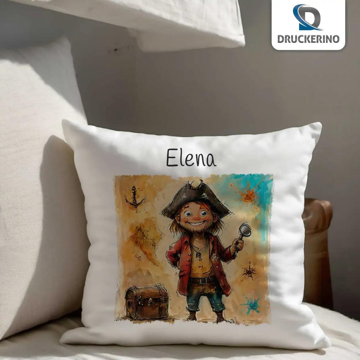 Kuschelkissen Kinder | Traumland Pirat 40x40 cm - Druckerino