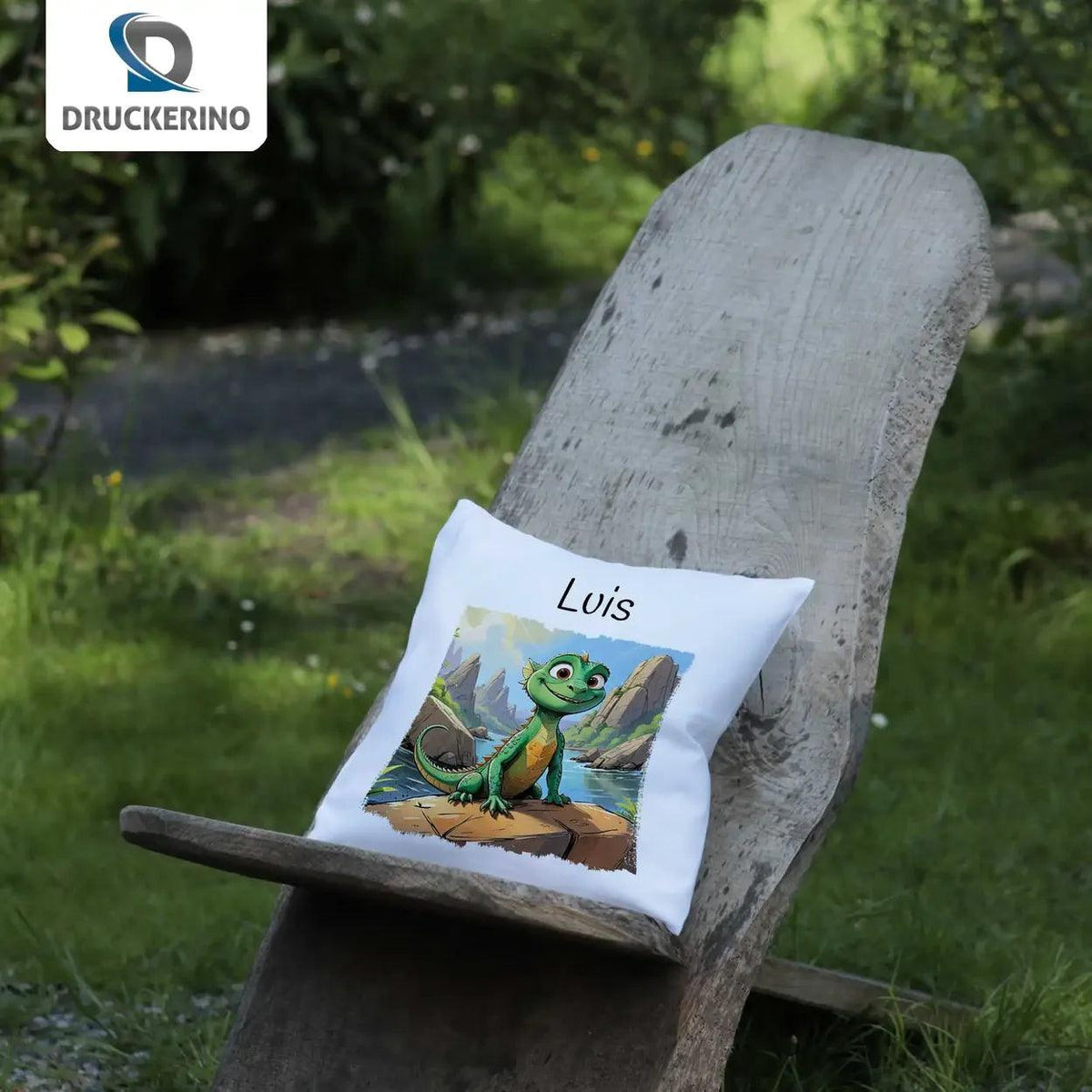 Kuschelkissen Kinder | Traumreise Drachenfreund 40x40 cm - Druckerino