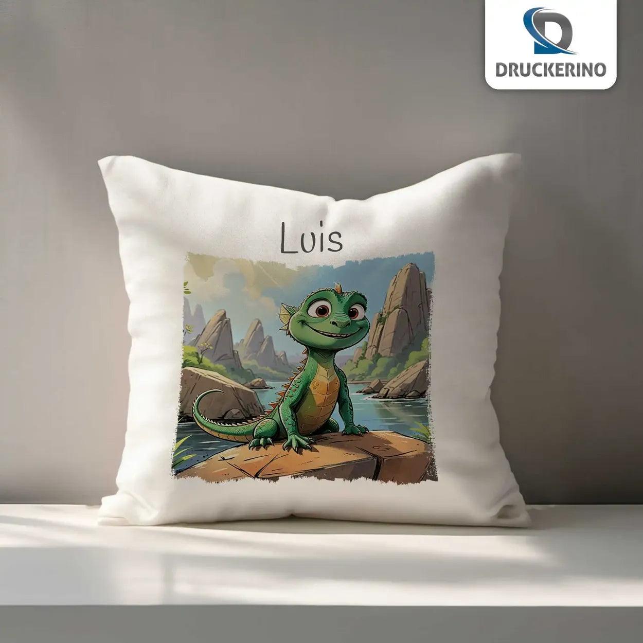 Kuschelkissen Kinder | Traumreise Drachenfreund 40x40 cm - Druckerino