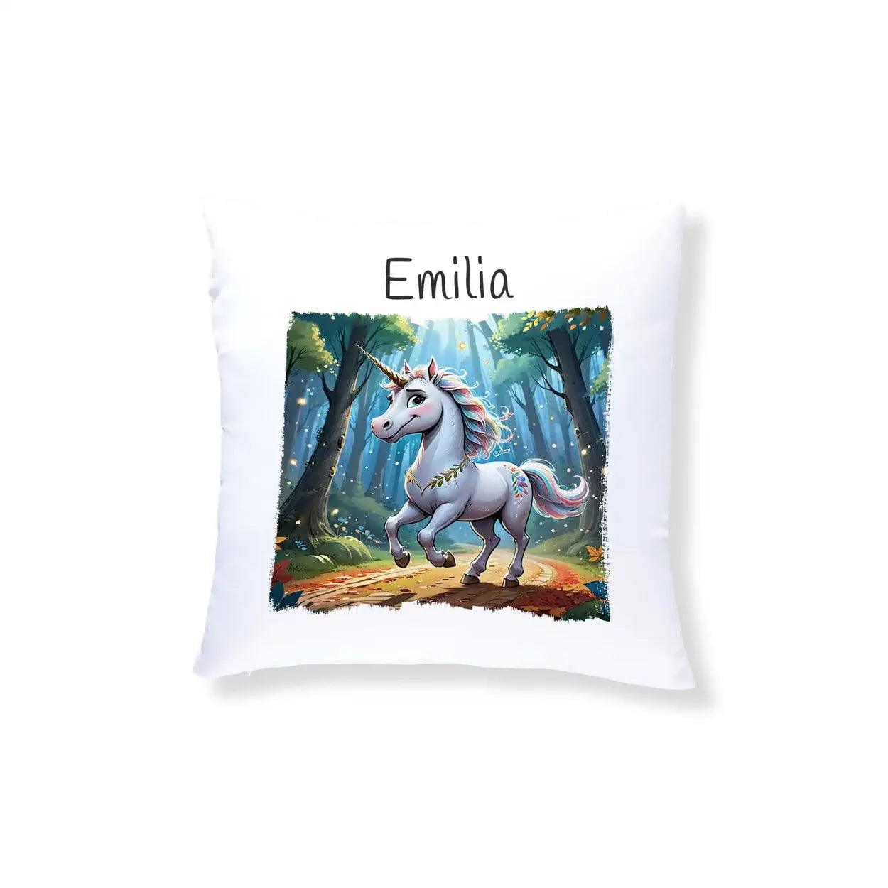 Kuschelkissen Kinder | Traumwald-Einhorn 40x40 cm - Druckerino