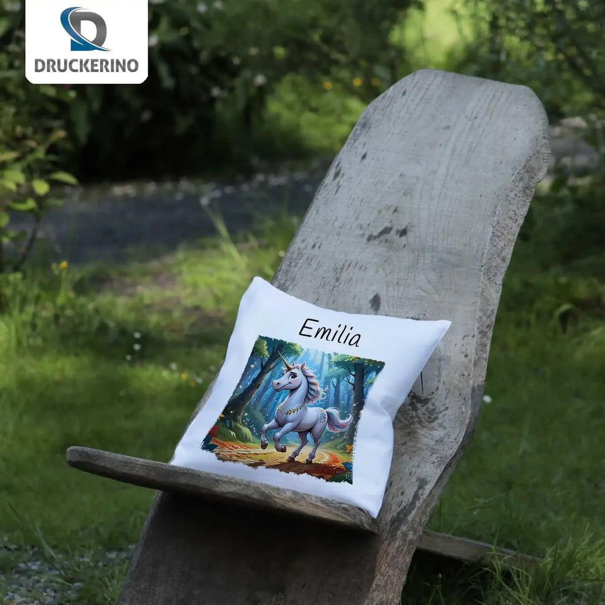 Kuschelkissen Kinder | Traumwald-Einhorn 40x40 cm - Druckerino