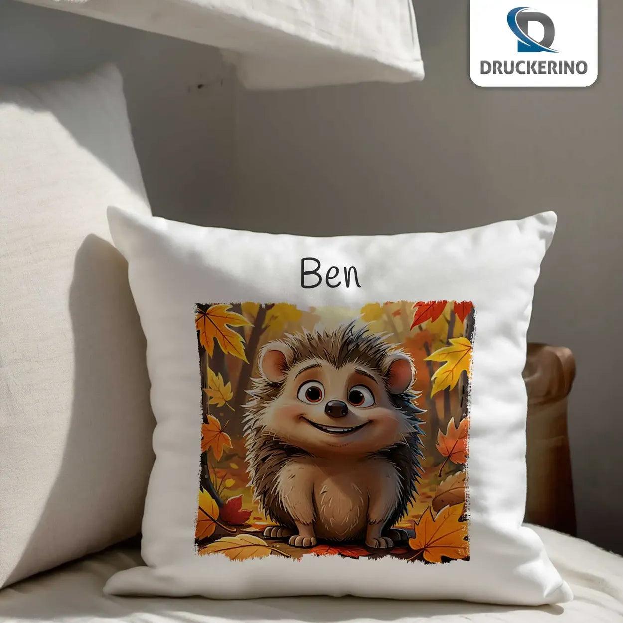 Kuschelkissen Kinder | Traumwald Igel 40x40 cm - Druckerino