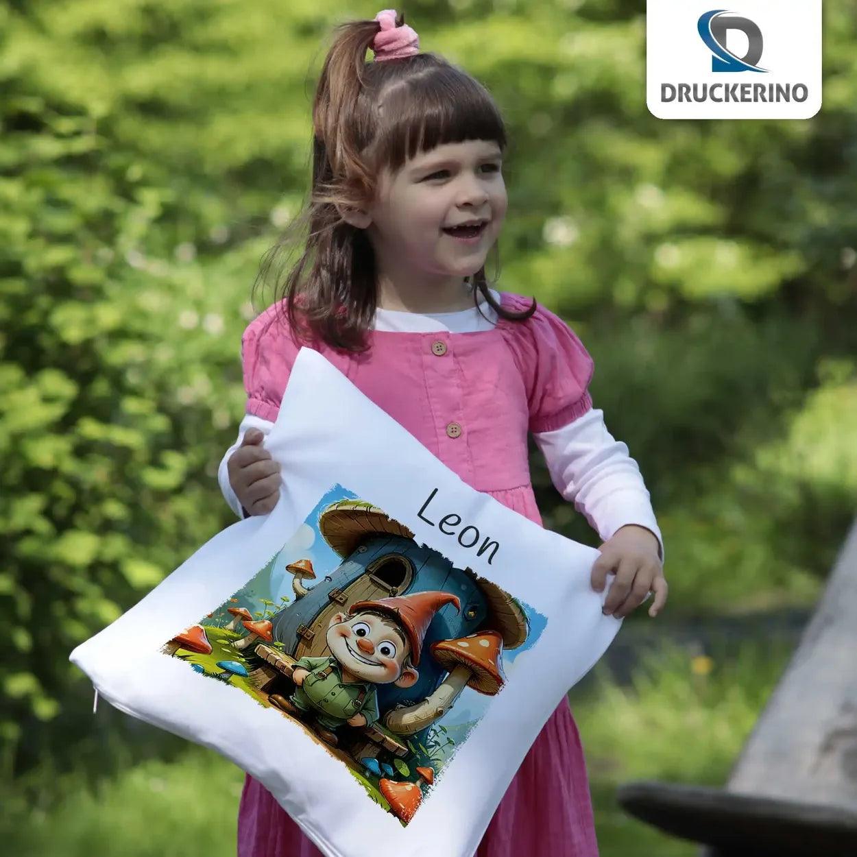 Kuschelkissen Kinder | Traumzwerg 40x40 cm - Druckerino
