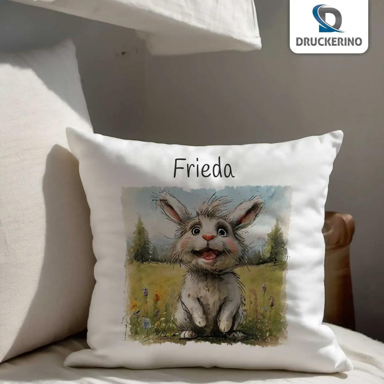 Kuschelkissen Kinder | Waldhäschen-Zauber 40x40 cm - Druckerino