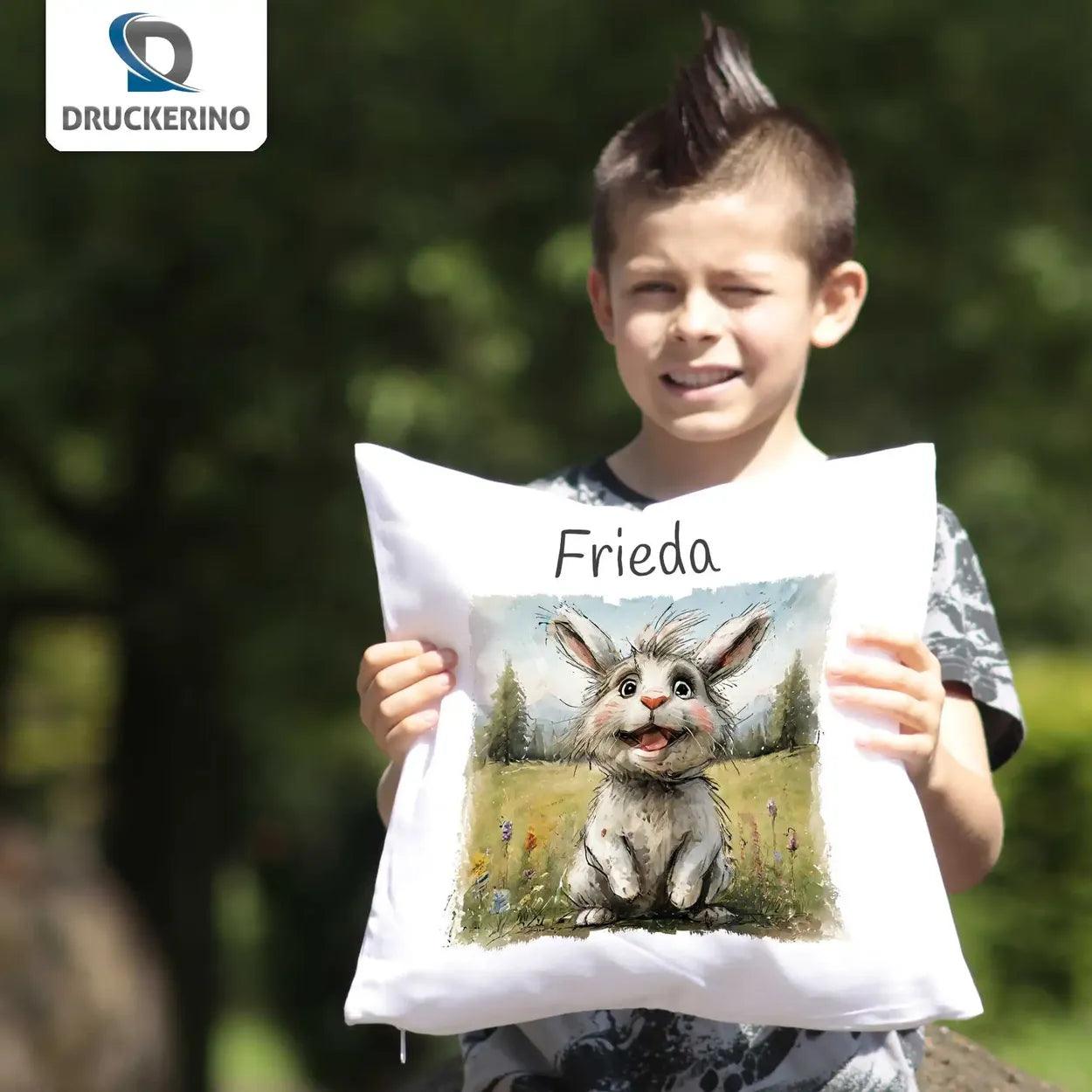 Kuschelkissen Kinder | Waldhäschen-Zauber 40x40 cm - Druckerino