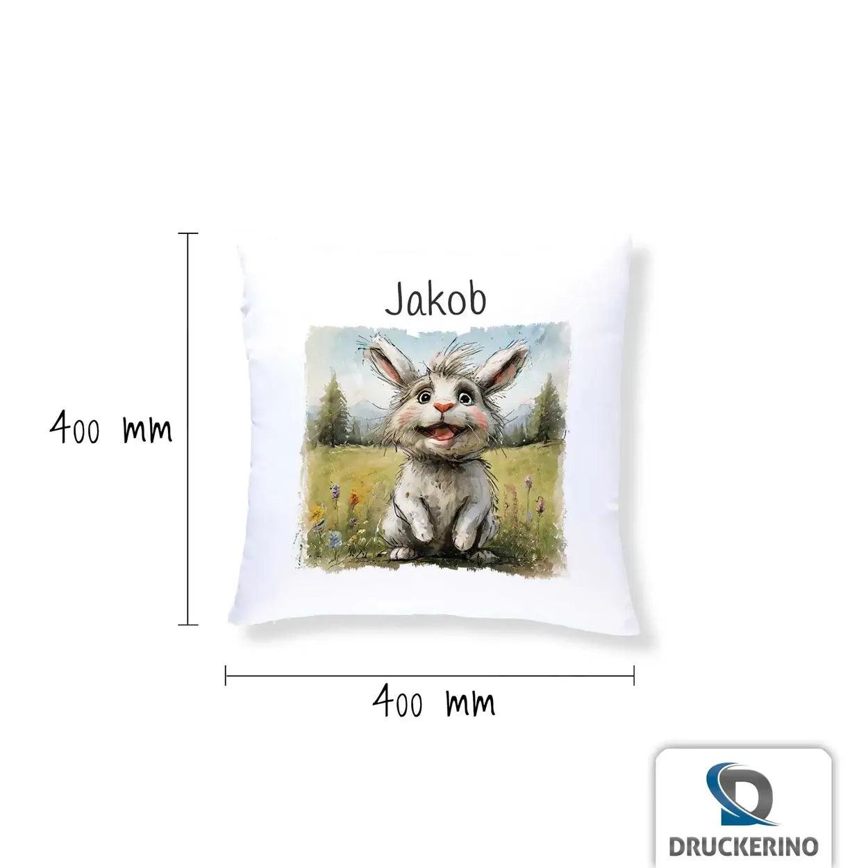 Kuschelkissen Kinder | Waldhäschen-Zauber 40x40 cm - Druckerino