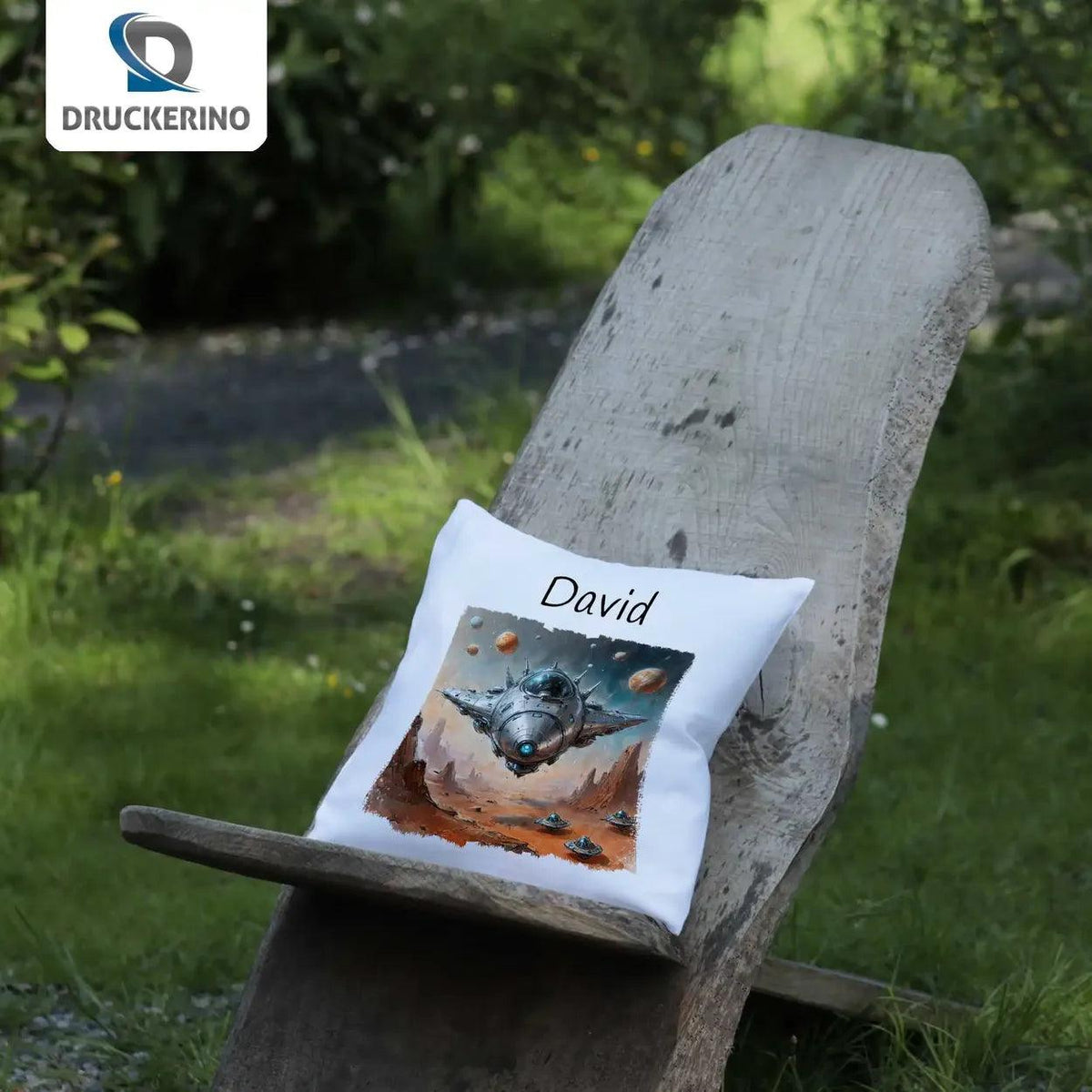 Kuschelkissen Kinder | Weltraumabenteurer 40x40 cm - Druckerino