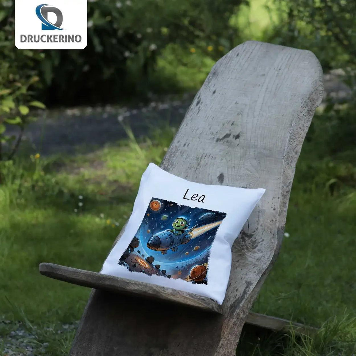 Kuschelkissen Kinder | Weltraumabenteurer 40x40 cm - Druckerino