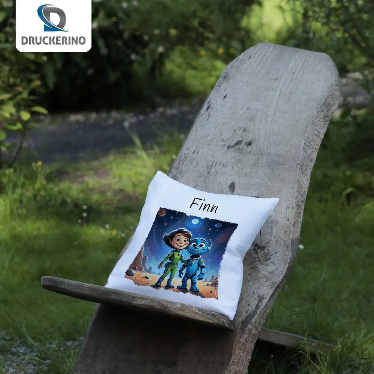 Kuschelkissen Kinder | Weltraumfreunde 40x40 cm - Druckerino