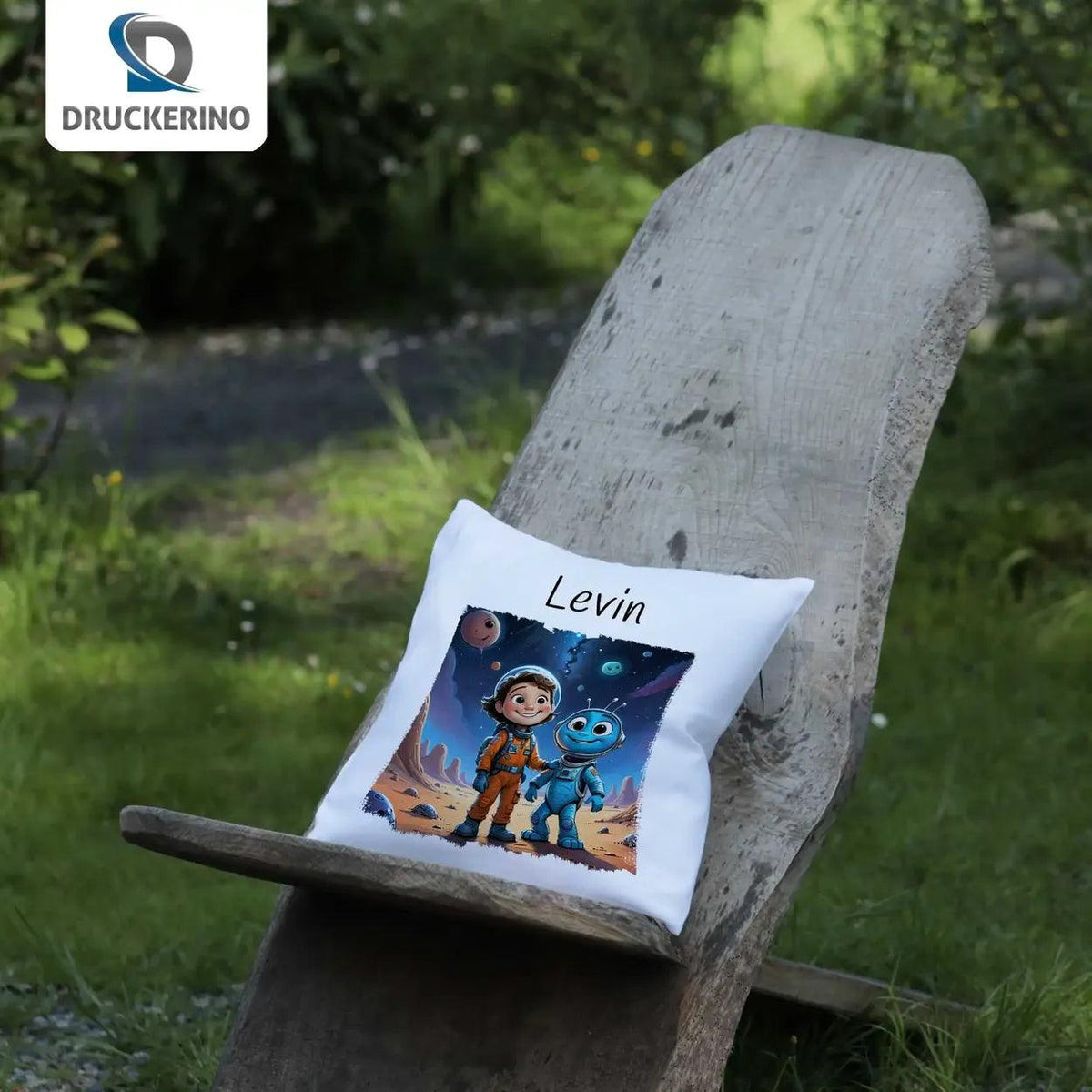 Kuschelkissen Kinder | Weltraumfreunde 40x40 cm - Druckerino