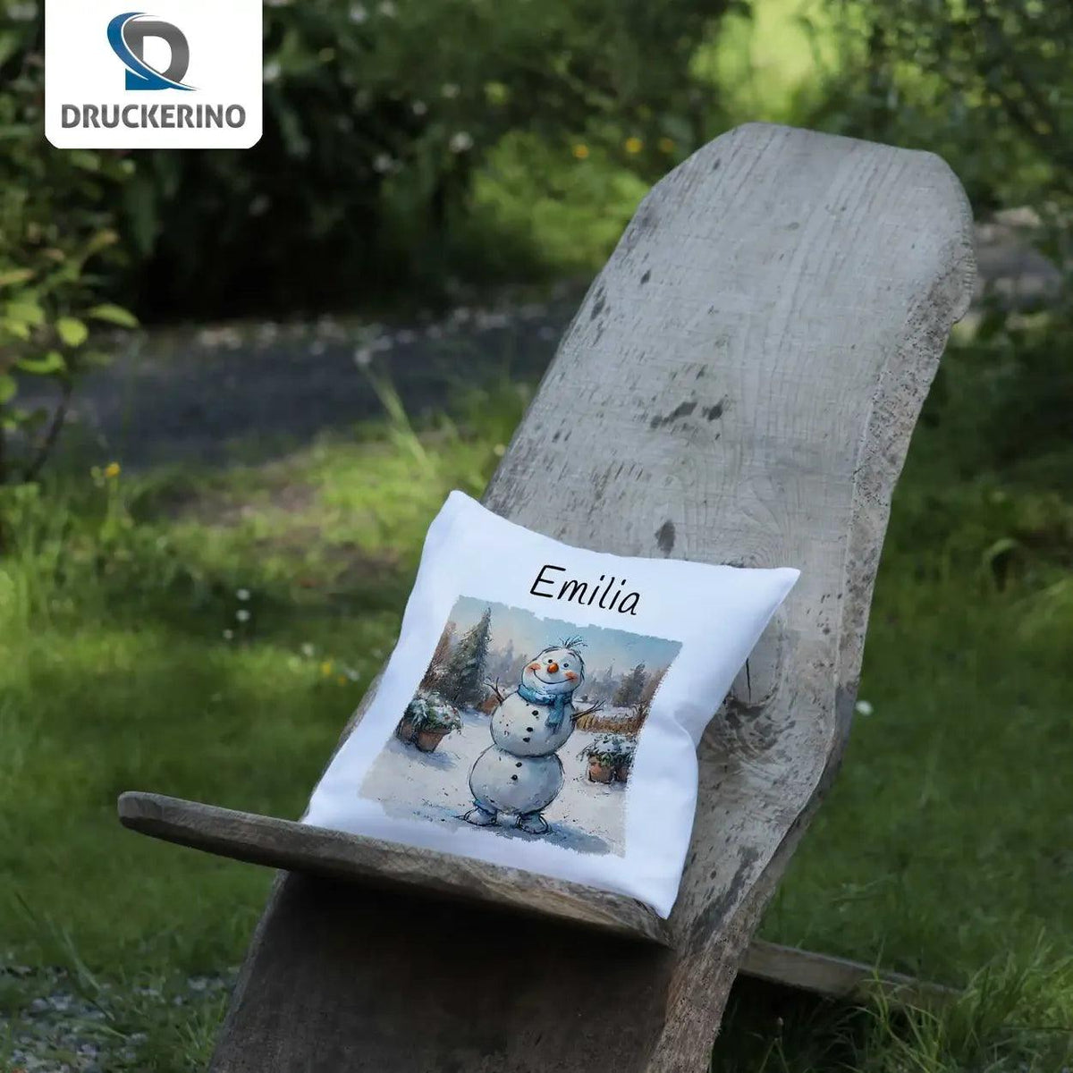 Kuschelkissen Kinder | Winterfreund Schneemann 40x40 cm - Druckerino