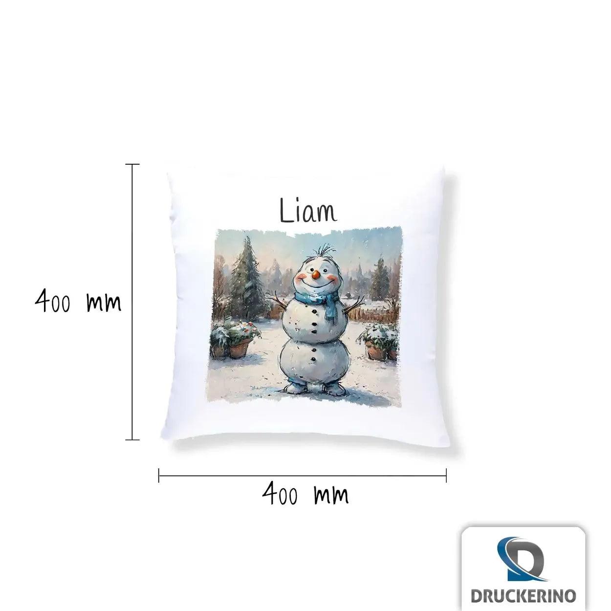 Kuschelkissen Kinder | Winterfreund Schneemann 40x40 cm - Druckerino